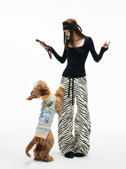 iamxiaa Two Tone Square Neck Slim Thumbhole Women&