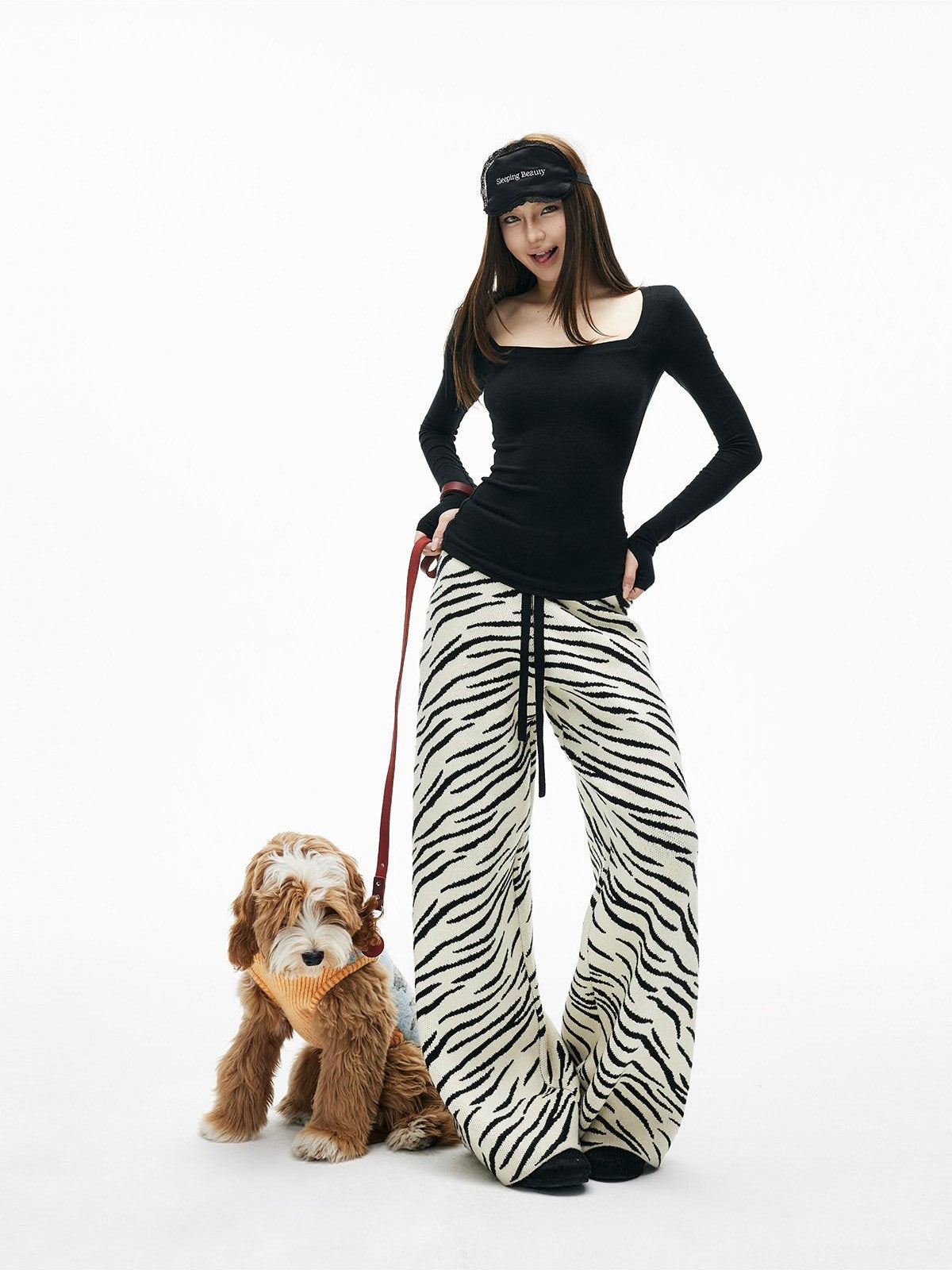iamxiaa Two Tone Square Neck Slim Thumbhole Women&