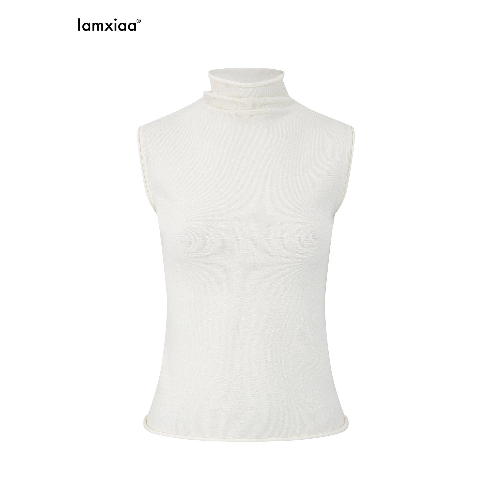iamxiaa_Two_Tone_Stand_Collar_Rolled_Hem_Women&