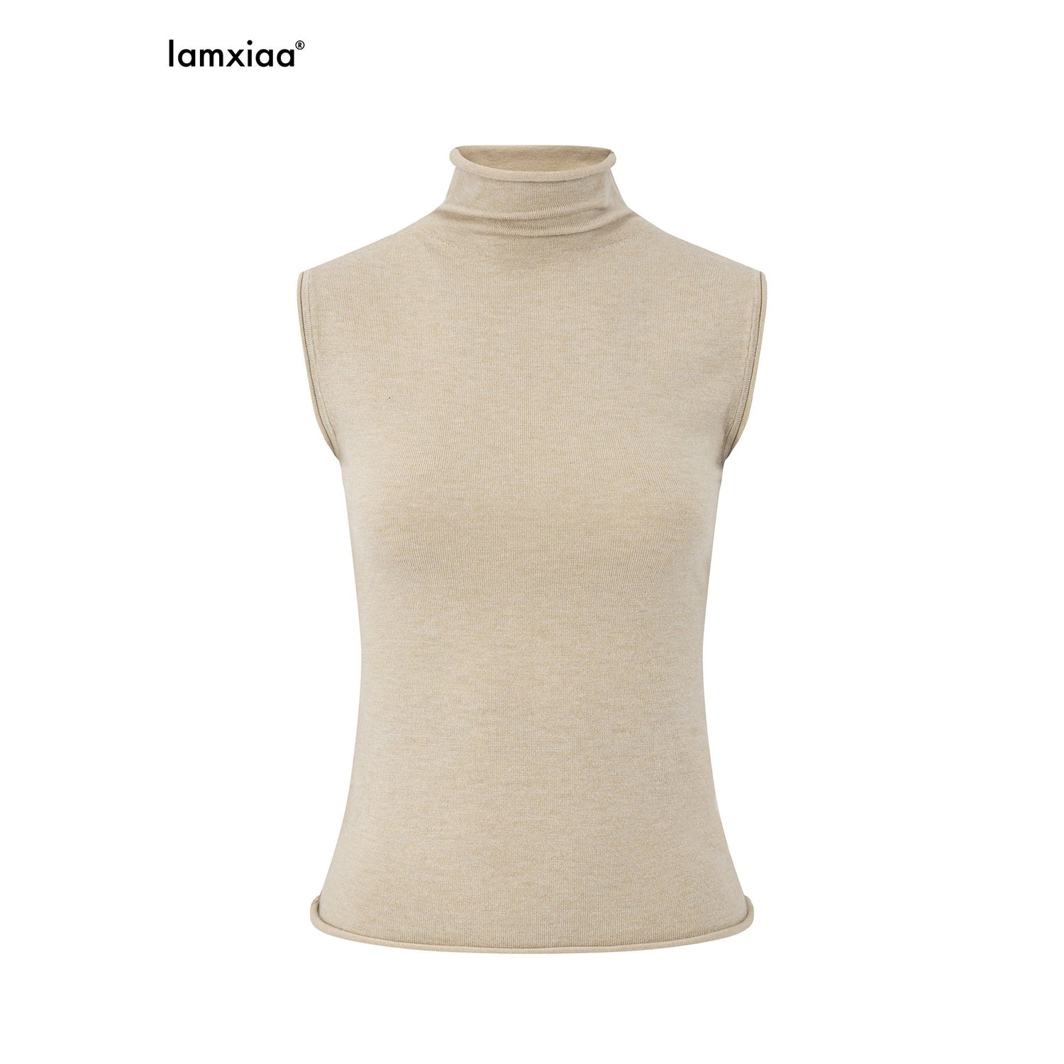 iamxiaa_Two_Tone_Stand_Collar_Rolled_Hem_Women&