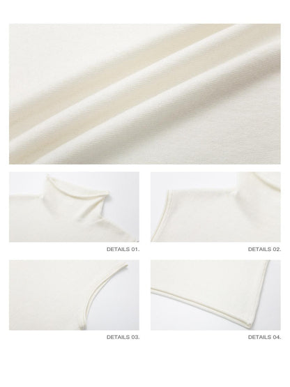 iamxiaa Two Tone Stand Collar Rolled Hem Women&