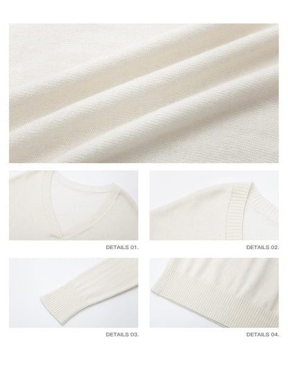 iamxiaa Two Tone V-neck Drop Shoulder Women&