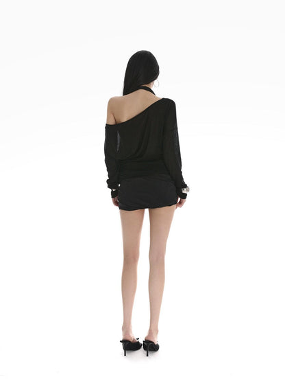 iamxiaa Two Tone Wide Folded Edge Rib Twist Women&