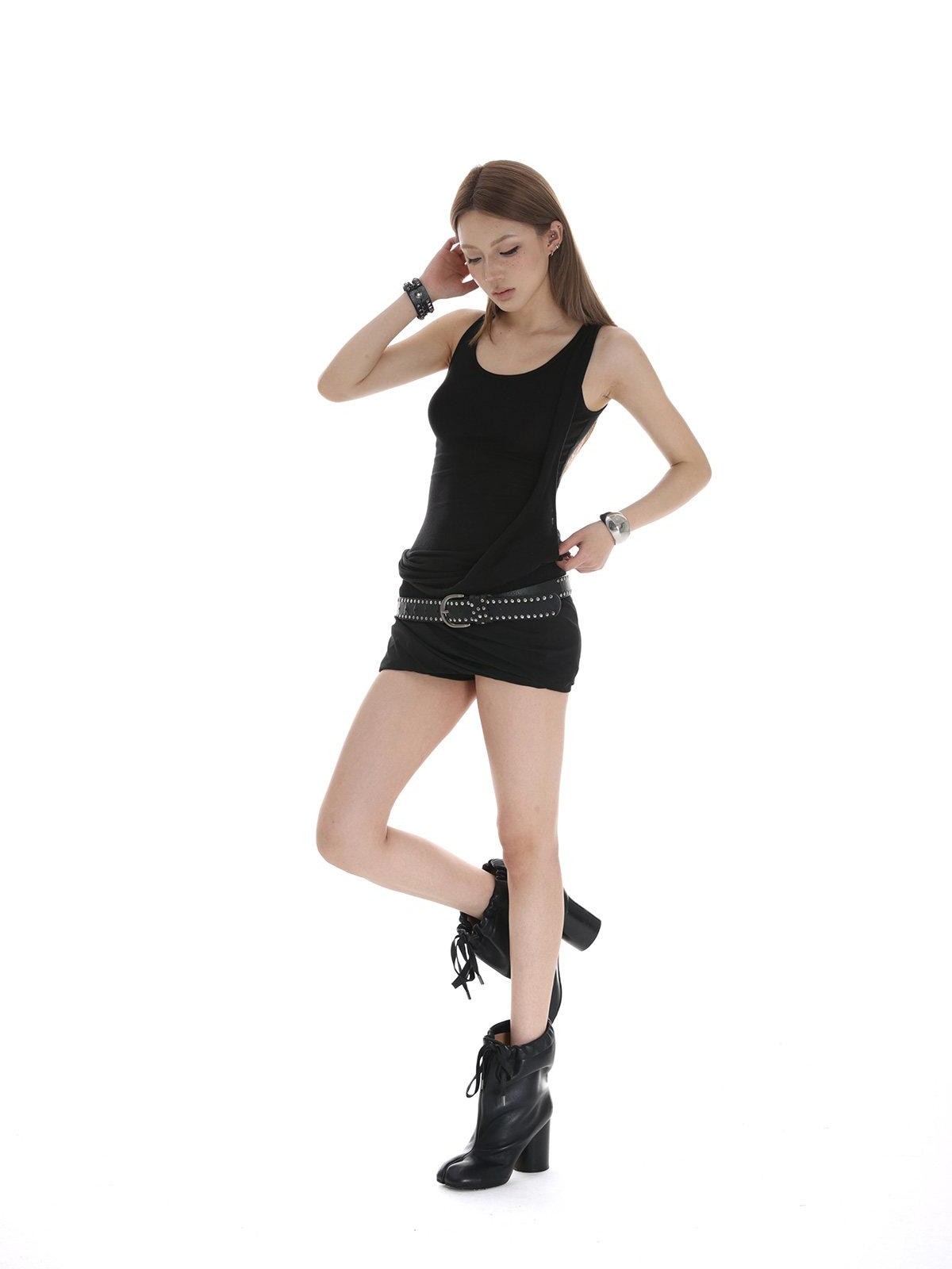iamxiaa Two Tone Wide Folded Edge Rib Twist Women&