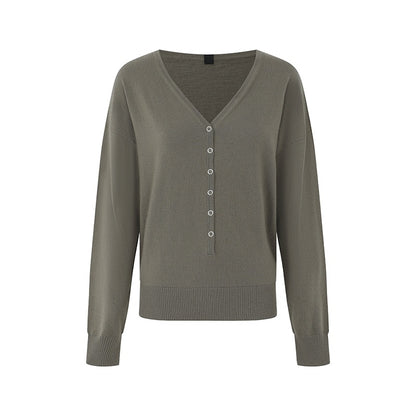 iamxiaa_V-neck_Henley_Hidden_Button_One_Shoulder_Women&