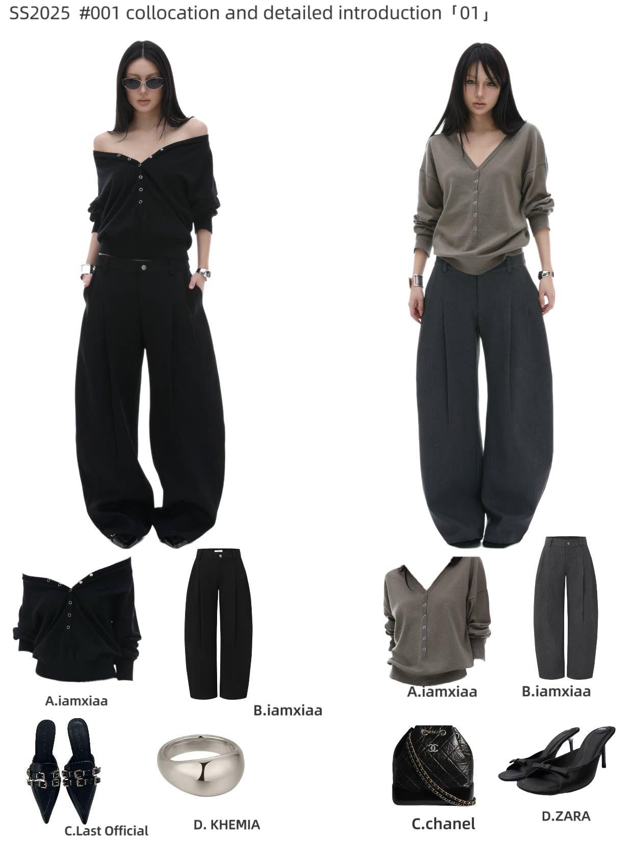 iamxiaa V-neck Henley Hidden Button One Shoulder Women&