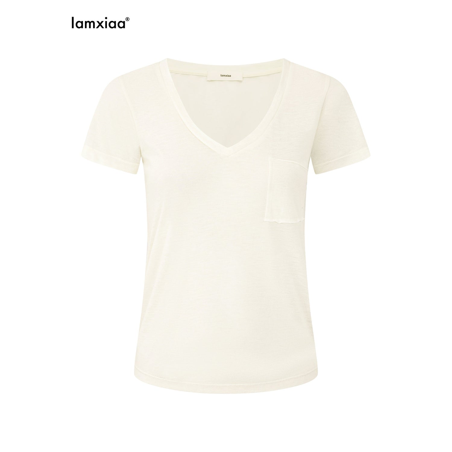 iamxiaa_V-neck_Patch_Pocket_Cap_Sleeve_Women&