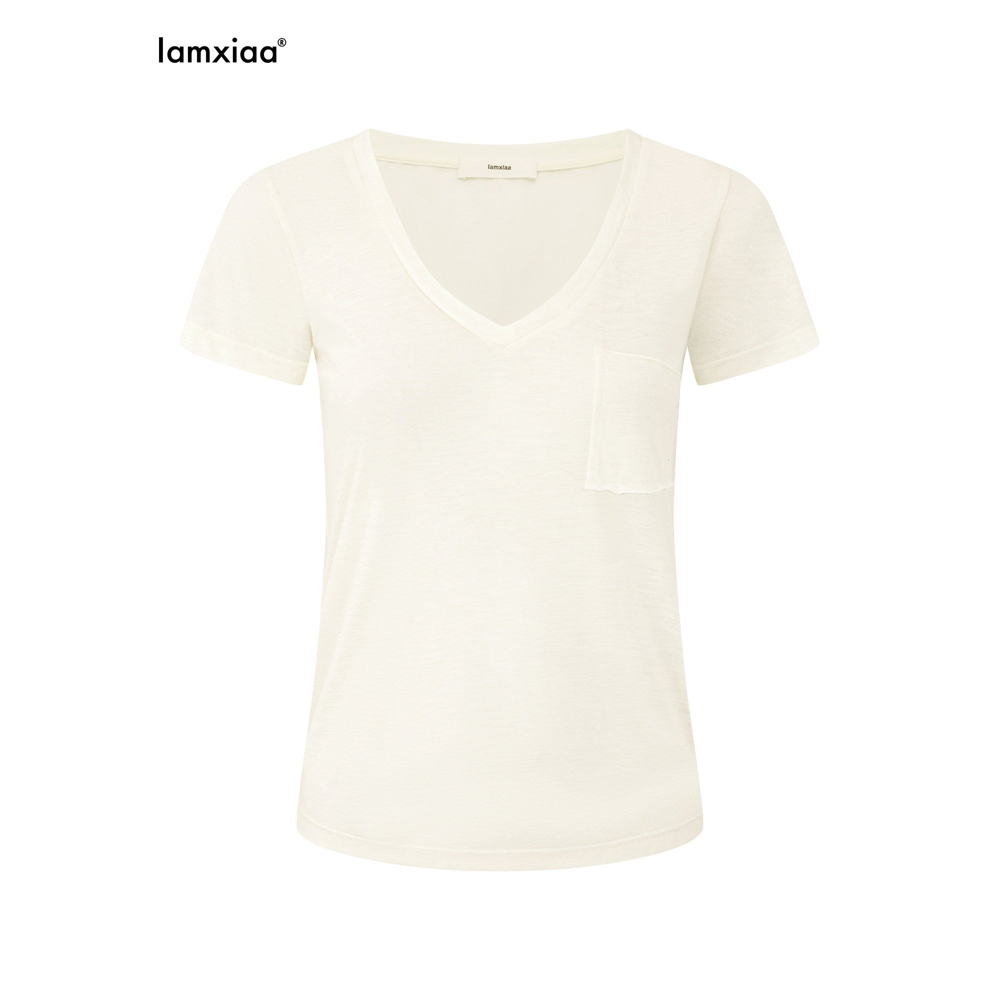 iamxiaa_V-neck_Patch_Pocket_Cap_Sleeve_Women&