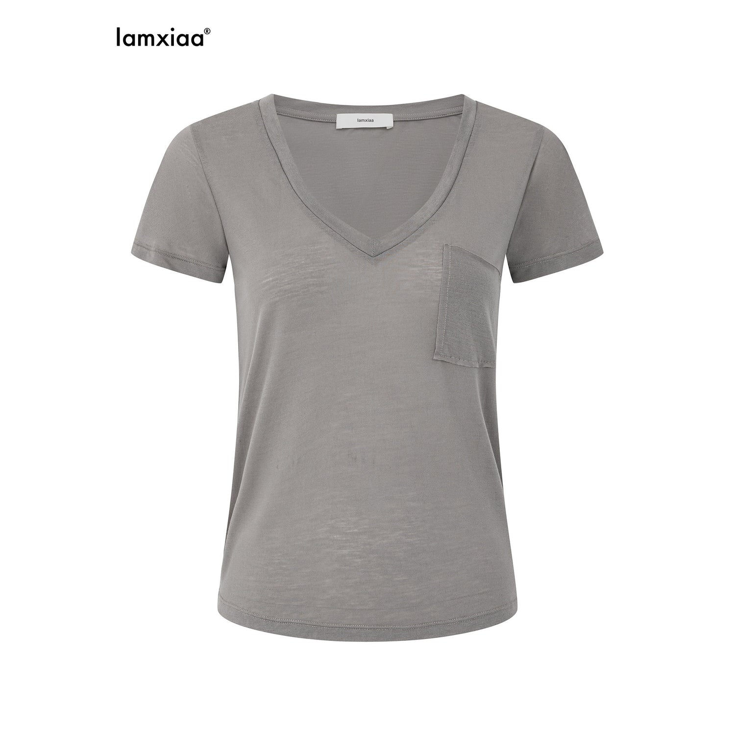 iamxiaa_V-neck_Patch_Pocket_Cap_Sleeve_Women&