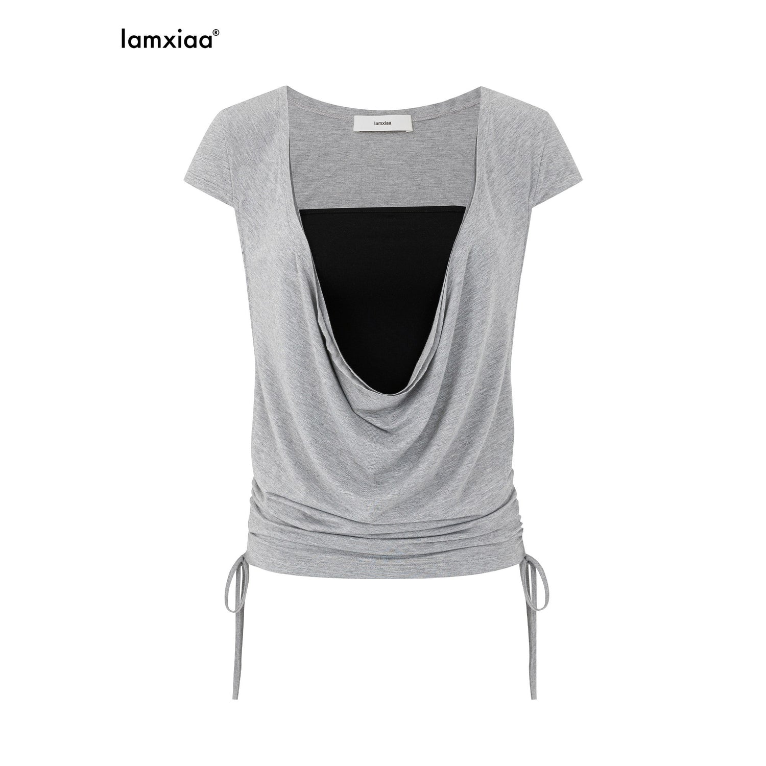 iamxiaa_Versatile_Two_Piece_Plunging_V-neck_Side_Drawstring_Women&