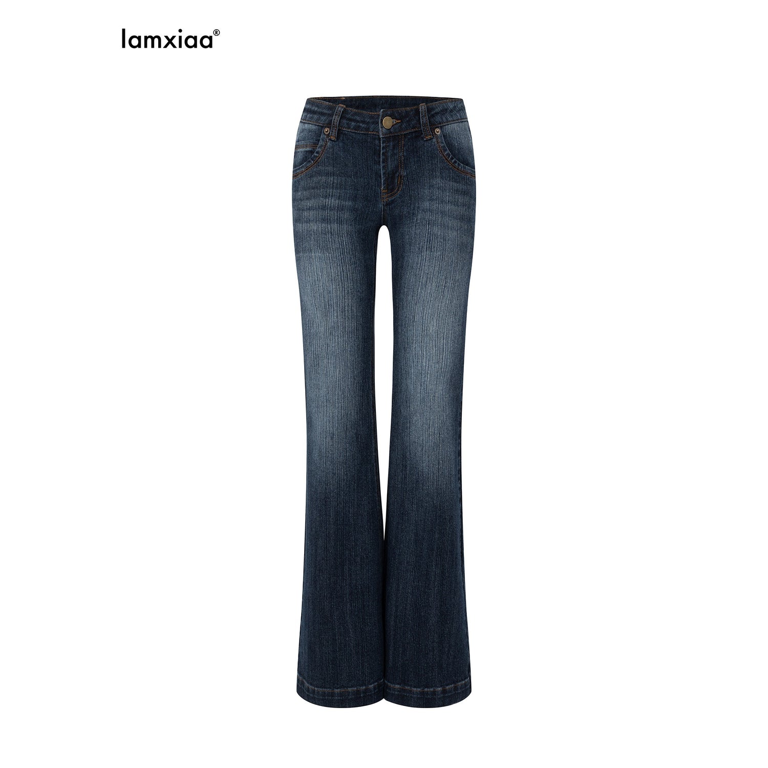 iamxiaa_Vertical_Ribbed_Distressed_Indigo_Yellow_Topstitch_Women&