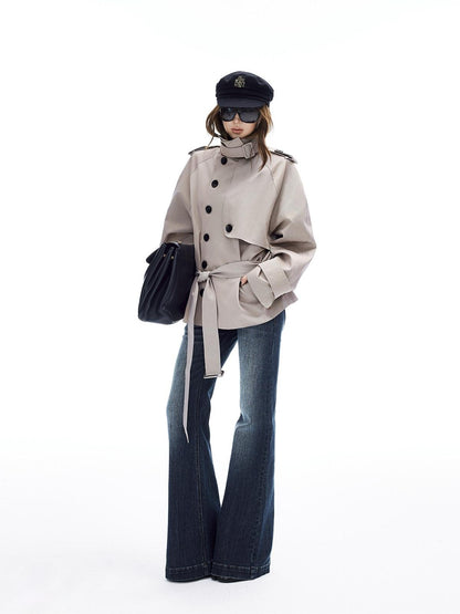 iamxiaa Vertical Ribbed Distressed Indigo Yellow Topstitch Women&