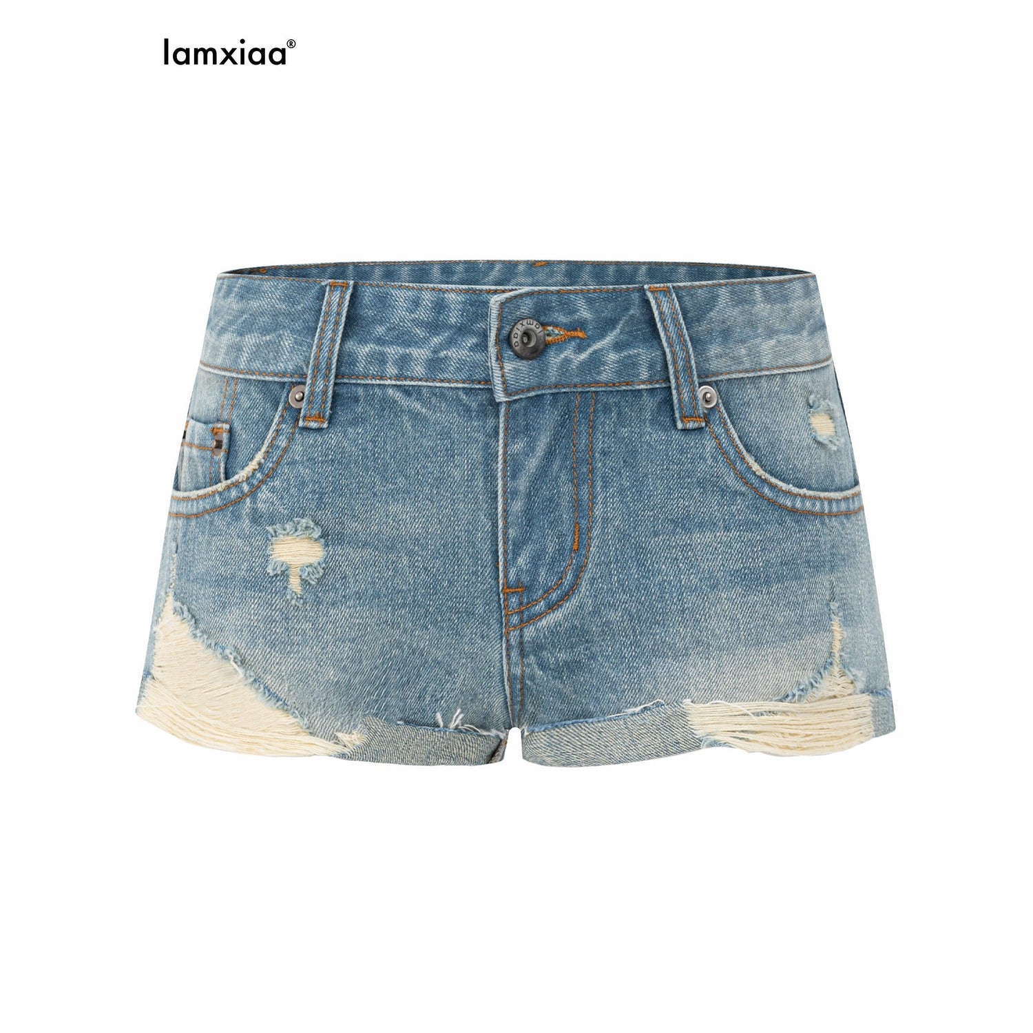 iamxiaa_Vintage_Asymmetrical_Ripped_Low_Rise_Cuffed_Women&