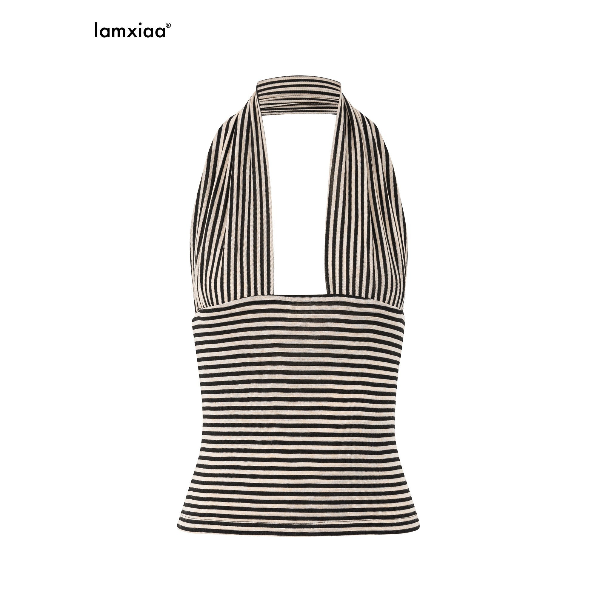 iamxiaa_Vintage_Black_Brown_Striped_Wide_Strap_Low_Back_Women&