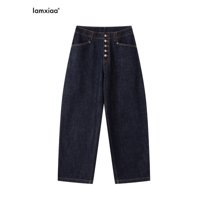 iamxiaa_Vintage_Button_Fly_Contrast_Topstitch_Women&