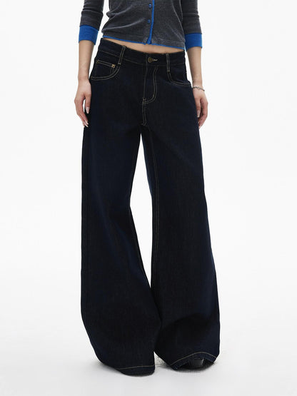 iamxiaa Vintage Contrast Stitch Fancy Pocket Slimming Women&