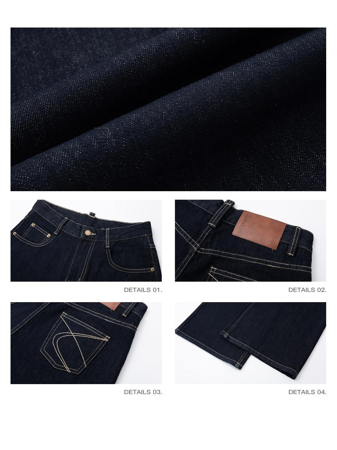 iamxiaa Vintage Contrast Stitch Fancy Pocket Slimming Women&
