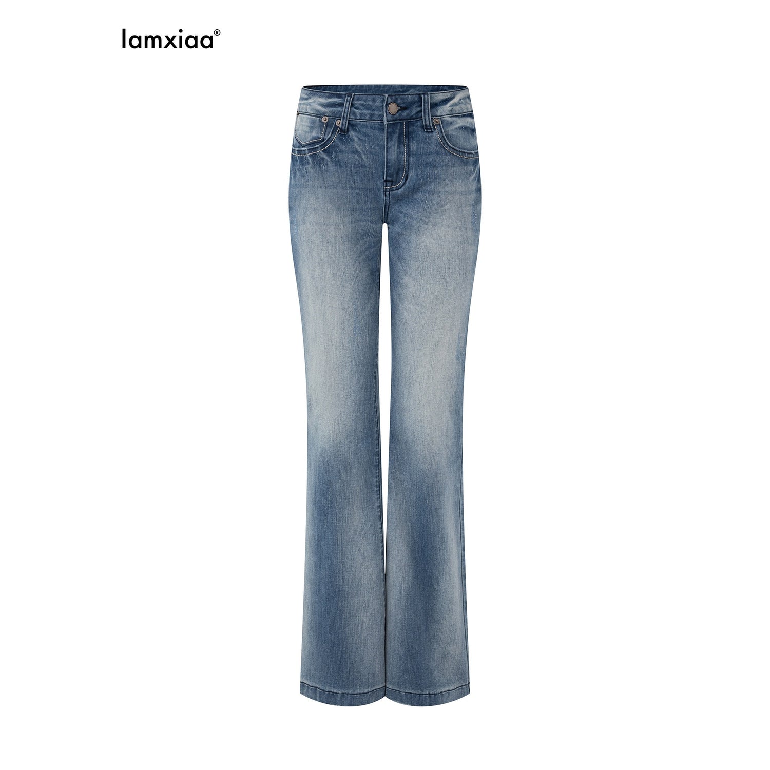 iamxiaa_Vintage_Gradient_Washed_Low_Rise_Slim_Micro_Flare_Women&