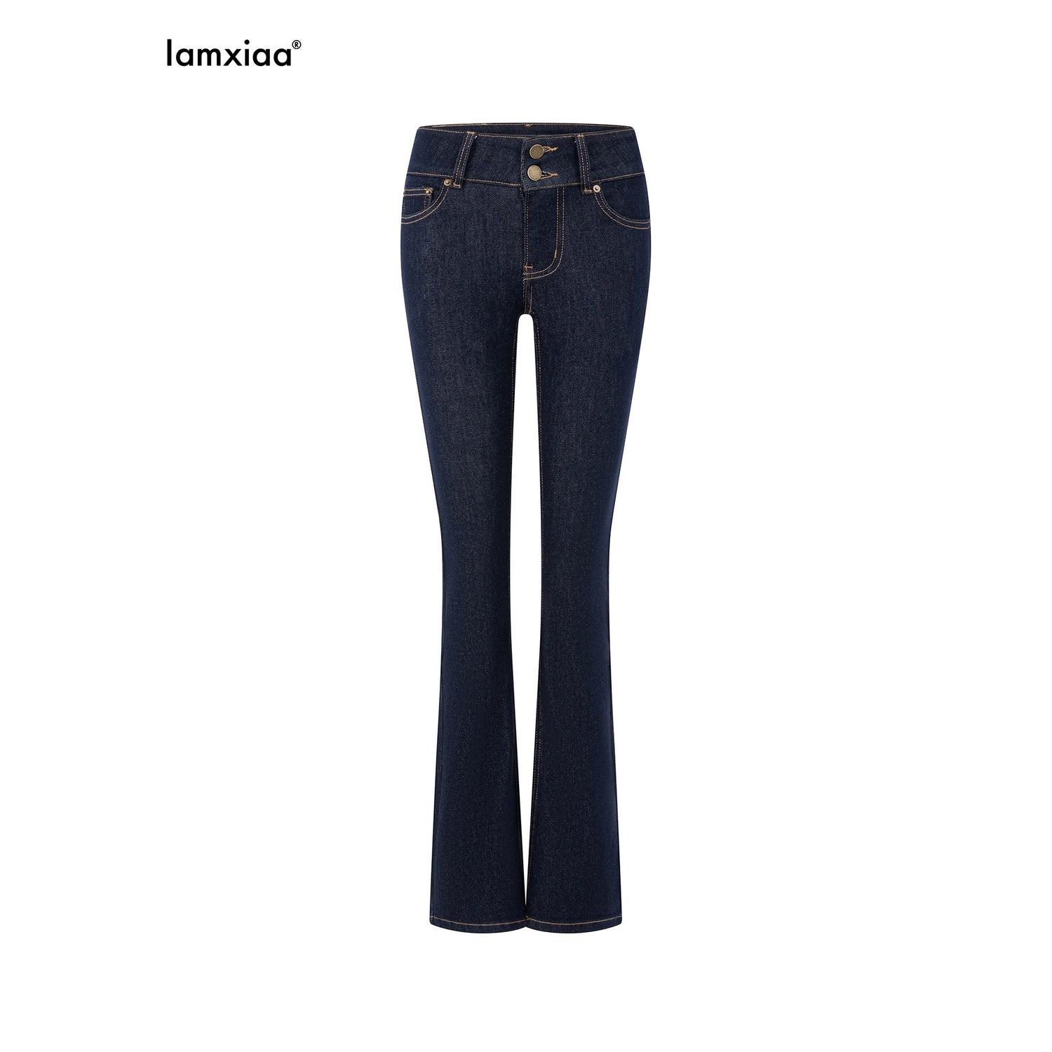 iamxiaa_Vintage_Low_Rise_Double_Button_Wide_Waistband_Slim_Flare_Women&