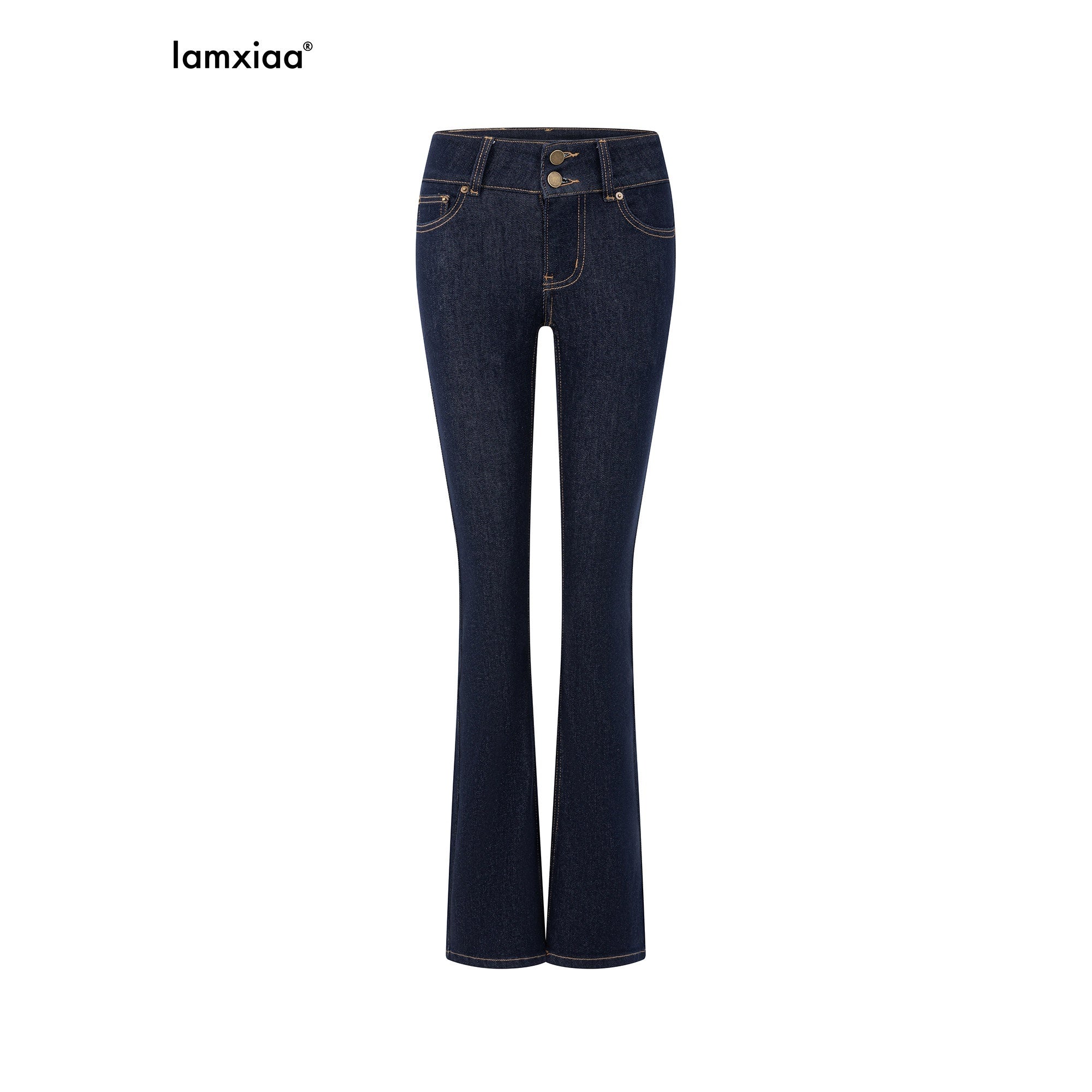 iamxiaa_Vintage_Low_Rise_Double_Button_Wide_Waistband_Slim_Flare_Women&