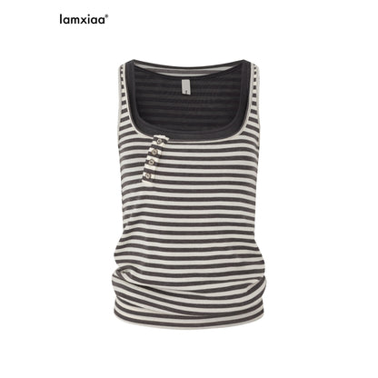 iamxiaa_Vintage_Striped_Faux_Layer_Henry_Placket_Contrast_Women&
