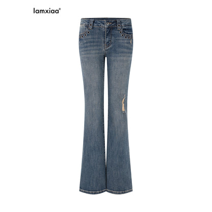 iamxiaa_Vintage_Wash_Low_Rise_Slim_Silver_Eyelets_Women&