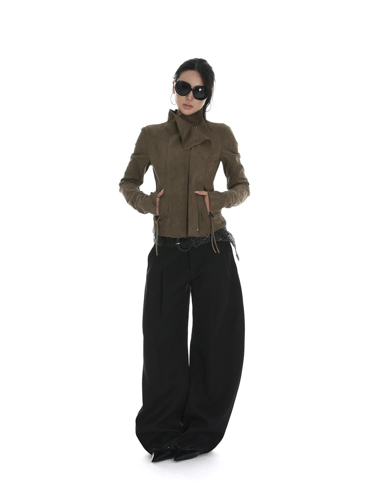 iamxiaa Visual Lapel Sculpted Tailoring Slim Women&