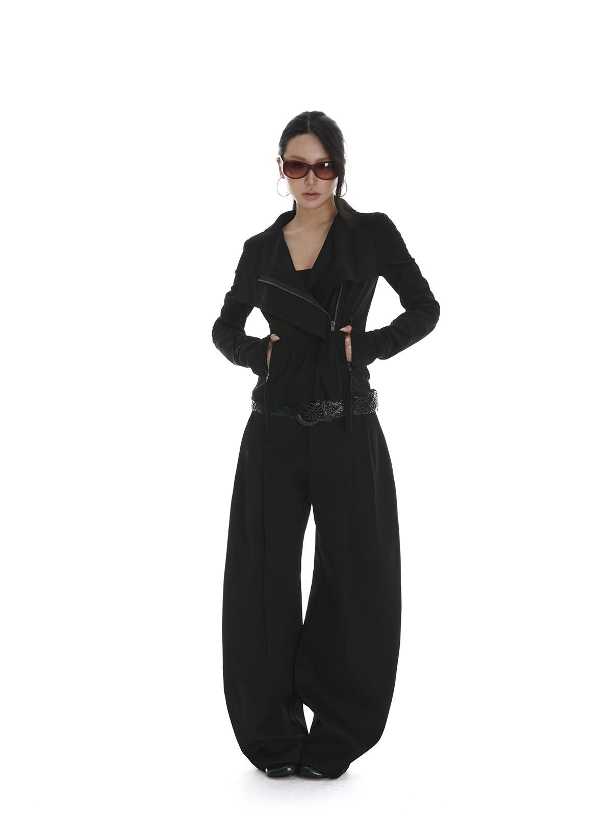 iamxiaa Visual Lapel Sculpted Tailoring Slim Women&