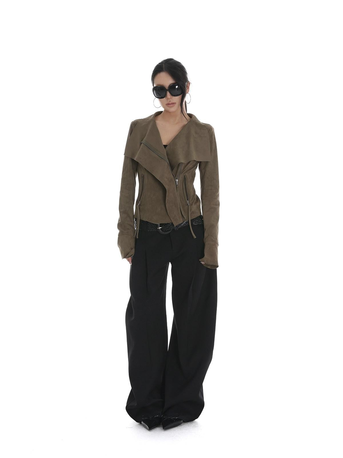 iamxiaa Visual Lapel Sculpted Tailoring Slim Women&