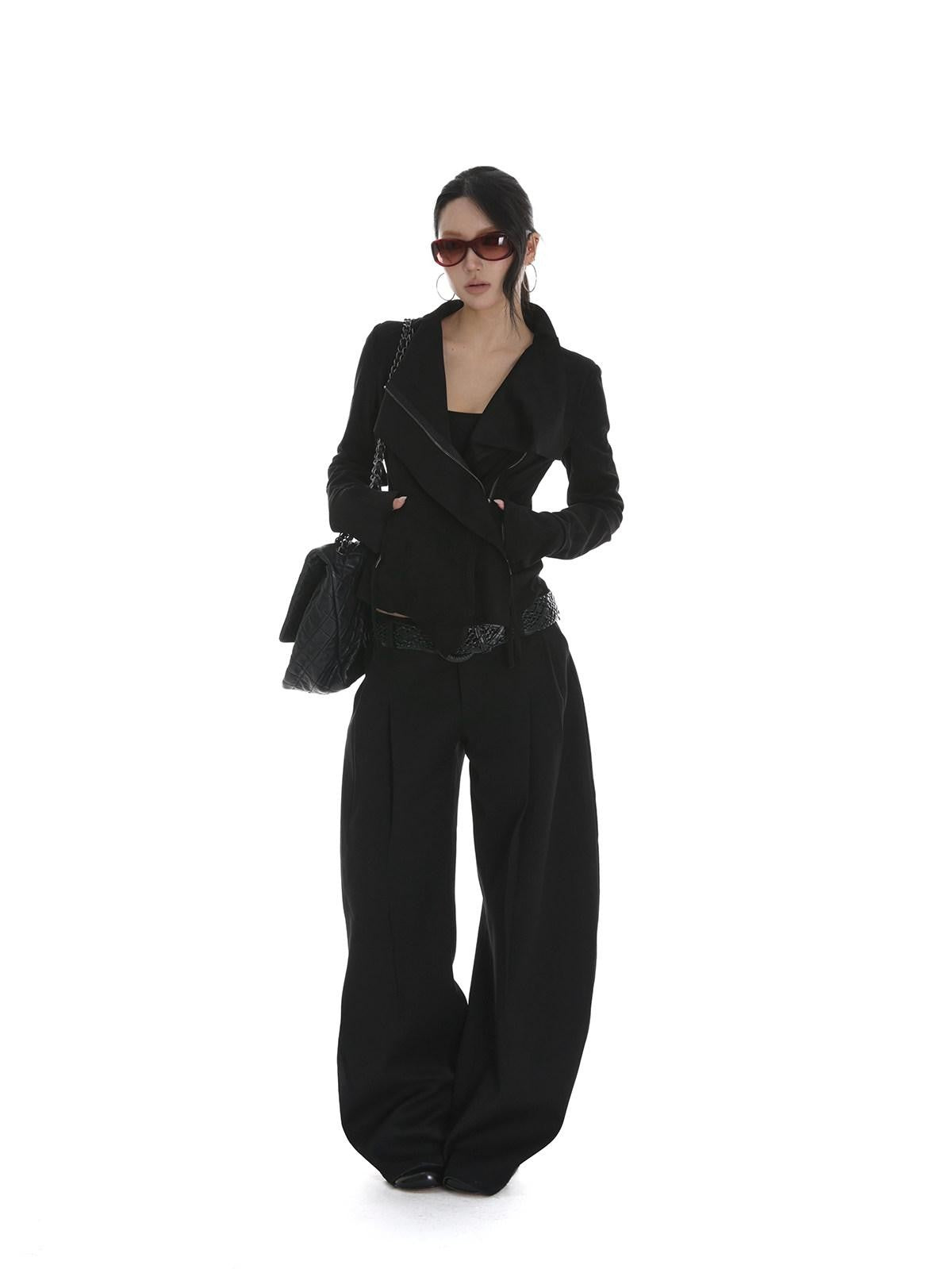iamxiaa Visual Lapel Sculpted Tailoring Slim Women&