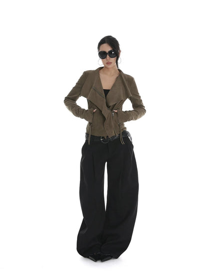 iamxiaa Visual Lapel Sculpted Tailoring Slim Women&