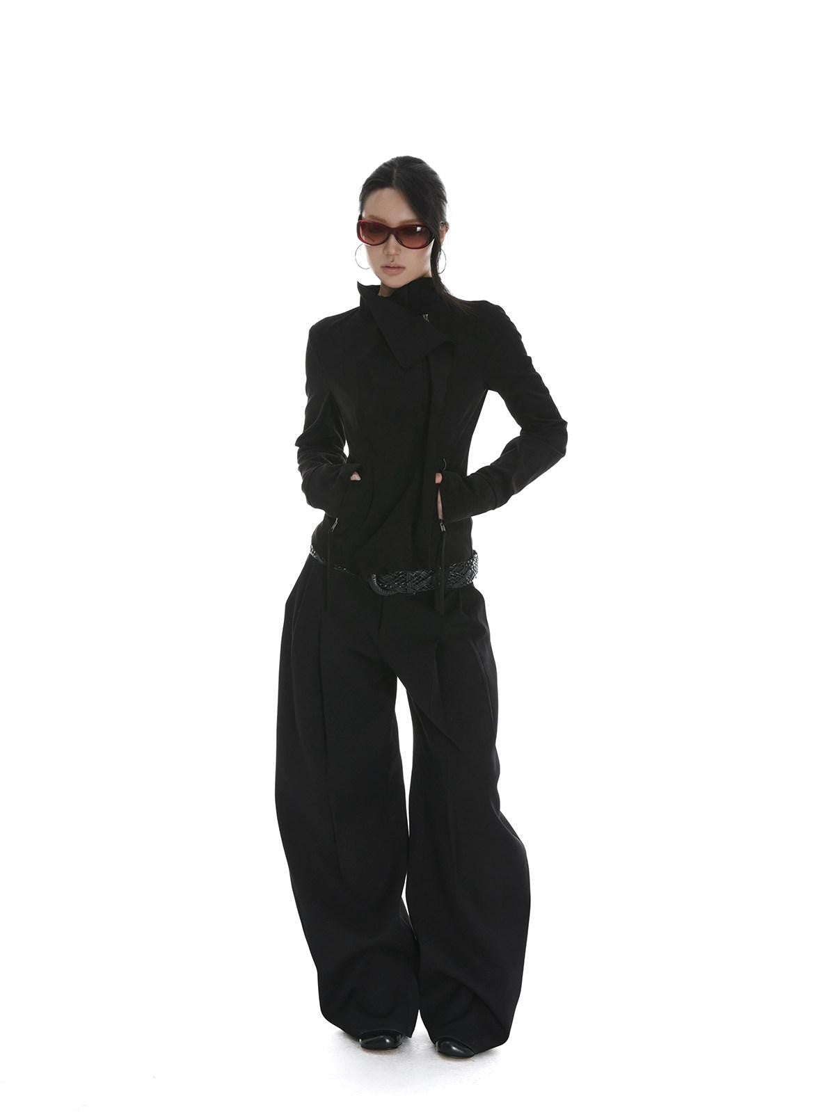 iamxiaa Visual Lapel Sculpted Tailoring Slim Women&