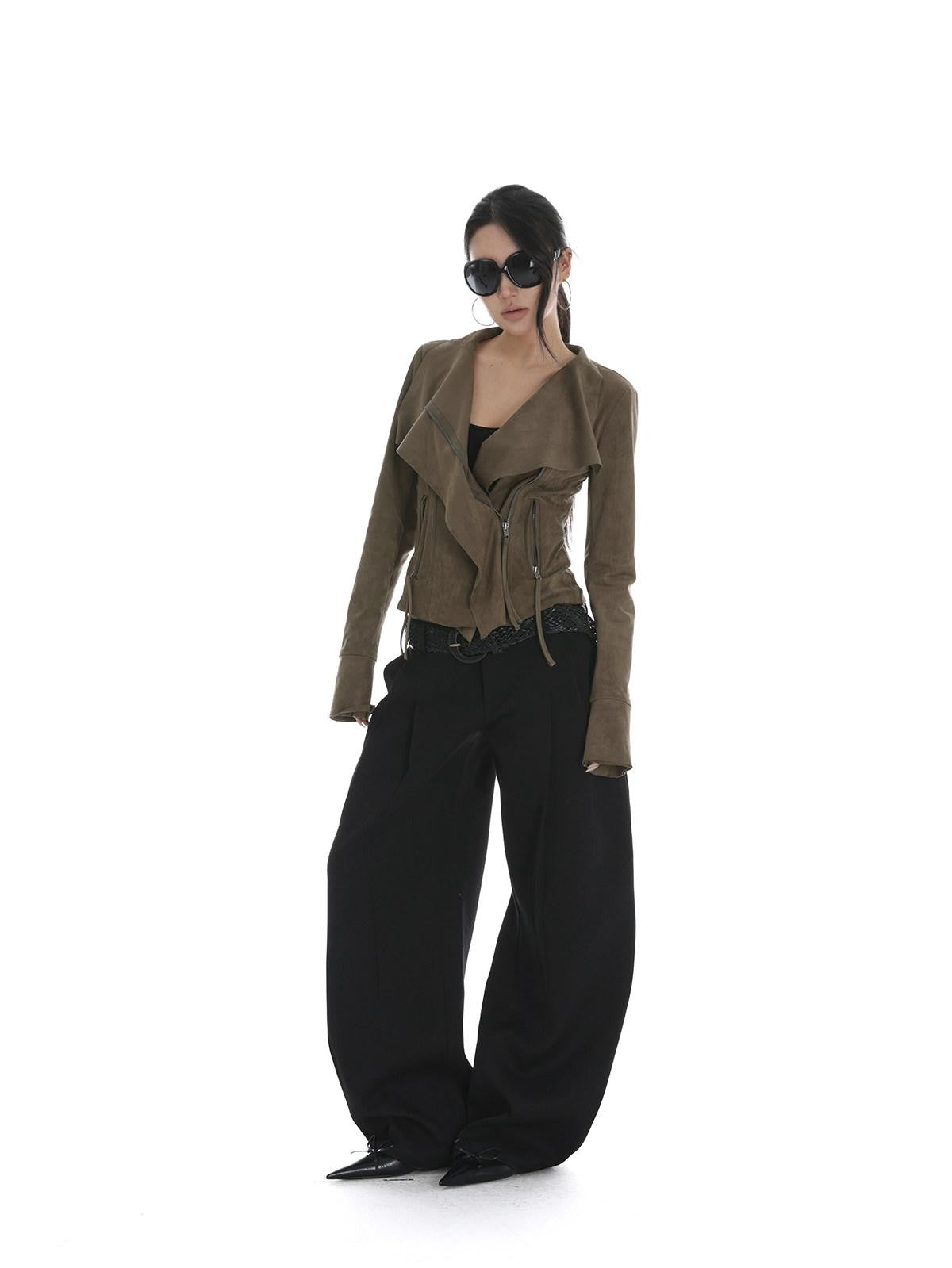 iamxiaa Visual Lapel Sculpted Tailoring Slim Women&