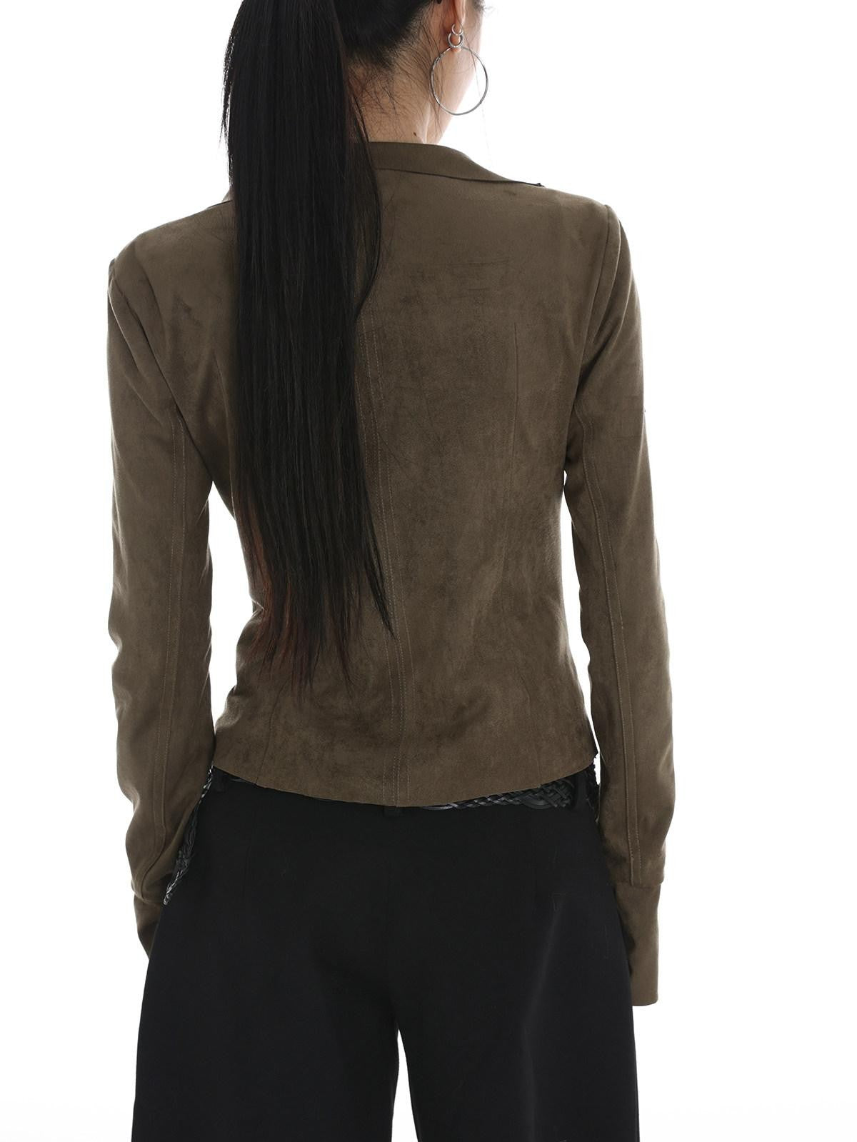 iamxiaa Visual Lapel Sculpted Tailoring Slim Women&