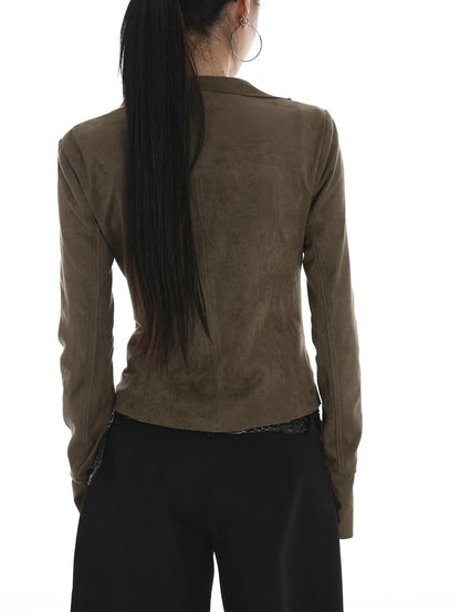 iamxiaa Visual Lapel Sculpted Tailoring Slim Women&