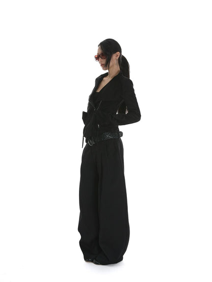 iamxiaa Visual Lapel Sculpted Tailoring Slim Women&