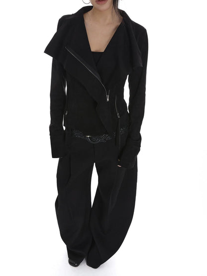 iamxiaa Visual Lapel Sculpted Tailoring Slim Women&