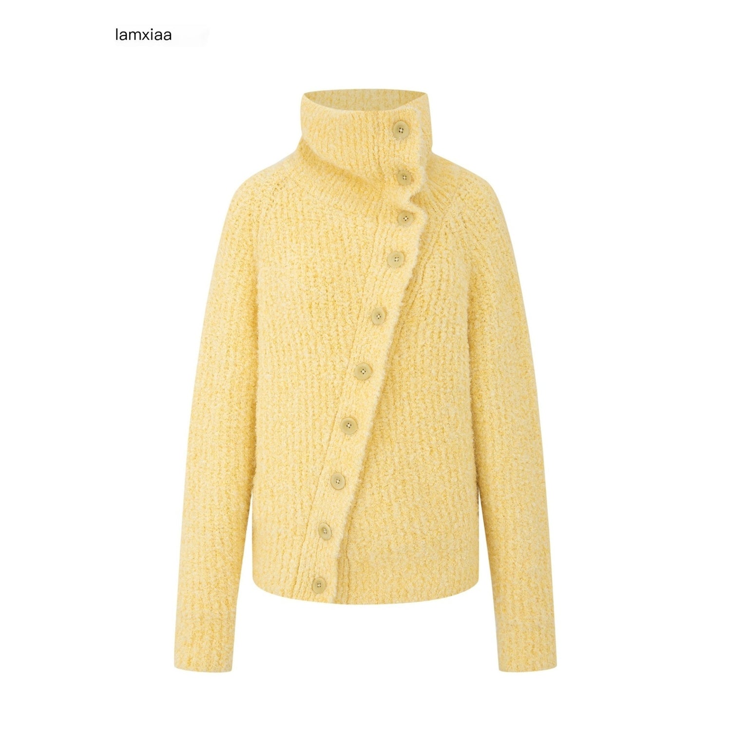 iamxiaa_Warm_Goose_Yellow_3d_Loop_Multicolor_Stand_Collar_Women&