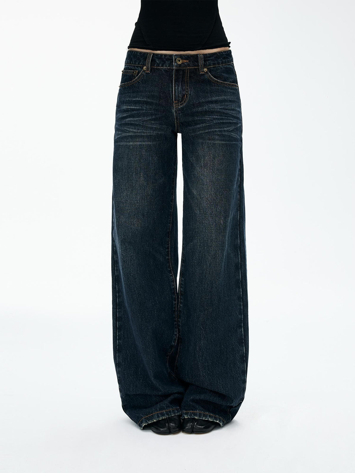 iamxiaa Washed 3d Pocket Low Rise Women&