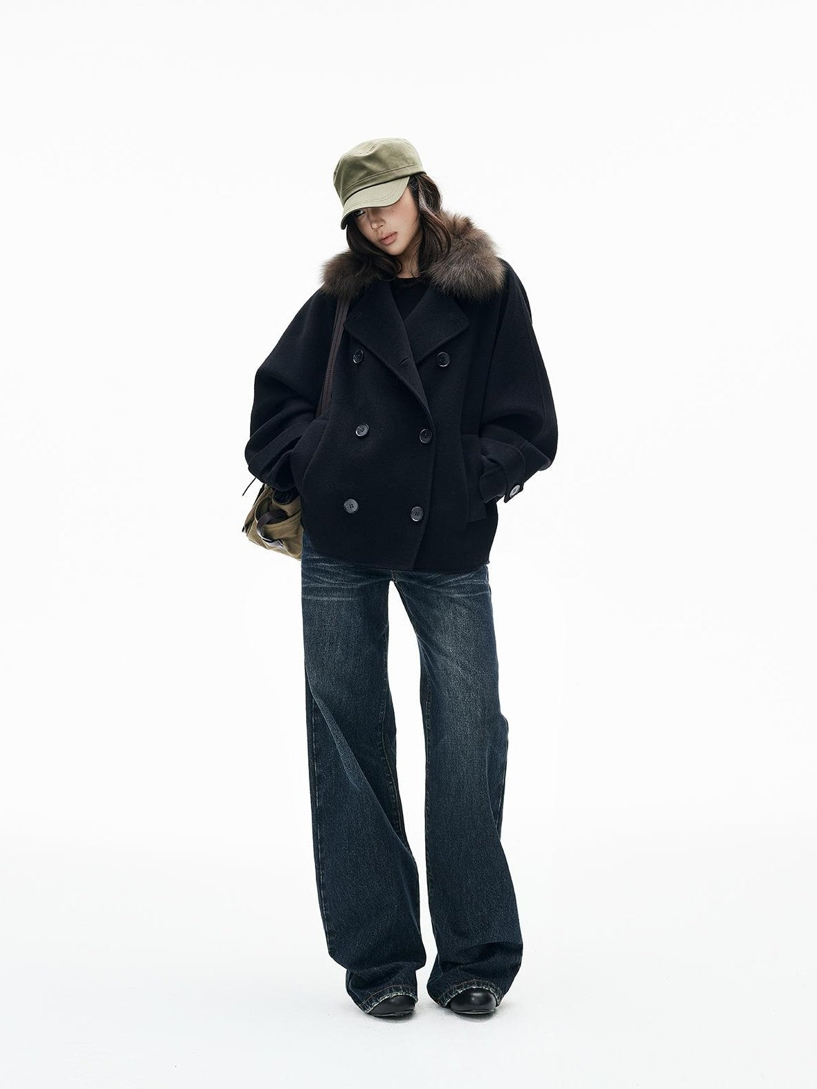 iamxiaa Washed 3d Pocket Low Rise Women&