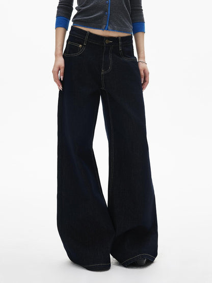 iamxiaa Washed Contrast Stitch Pocket Cotton Women&