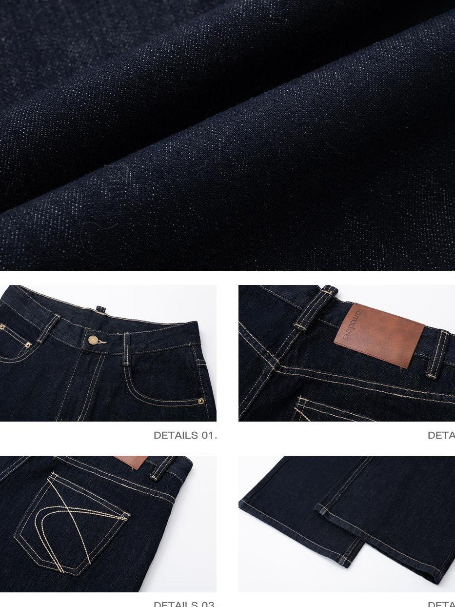 iamxiaa Washed Contrast Stitch Pocket Cotton Women&
