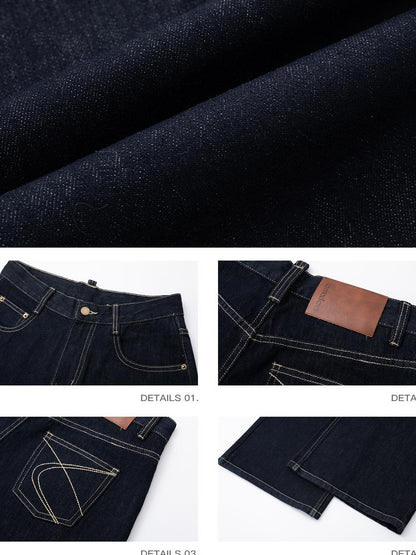 iamxiaa Washed Contrast Stitch Pocket Cotton Women&