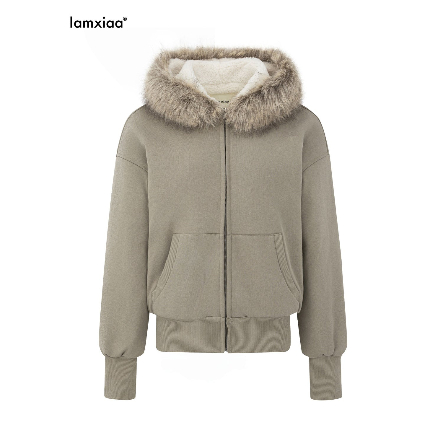 iamxiaa_Washed_Pea_Green_Garment_Dyed_Eco_Fur_Collar_Fleece_Women&