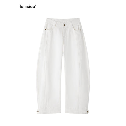 iamxiaa_White_Double_Stitch_Split_Hem_Cut_Copper_Button_Women&