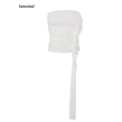 iamxiaa_White_Ruched_Ruffle_Ribbon_Slimming_Women&