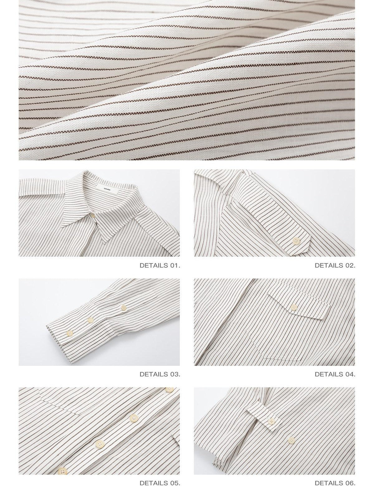 iamxiaa White Stripe Flap Pocket Epaulet Adjustable Back Tab Women&