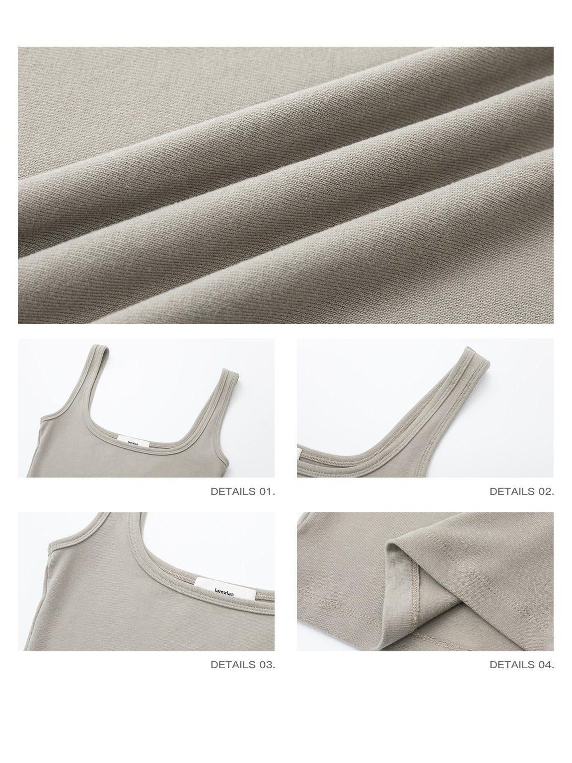 iamxiaa Wide Shoulder Straps U Neck Slim Fit Women&
