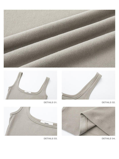iamxiaa Wide Shoulder Straps U Neck Slim Fit Women&
