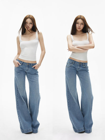 iamxiaa Wide Shoulder Straps U Neck Slim Fit Women&